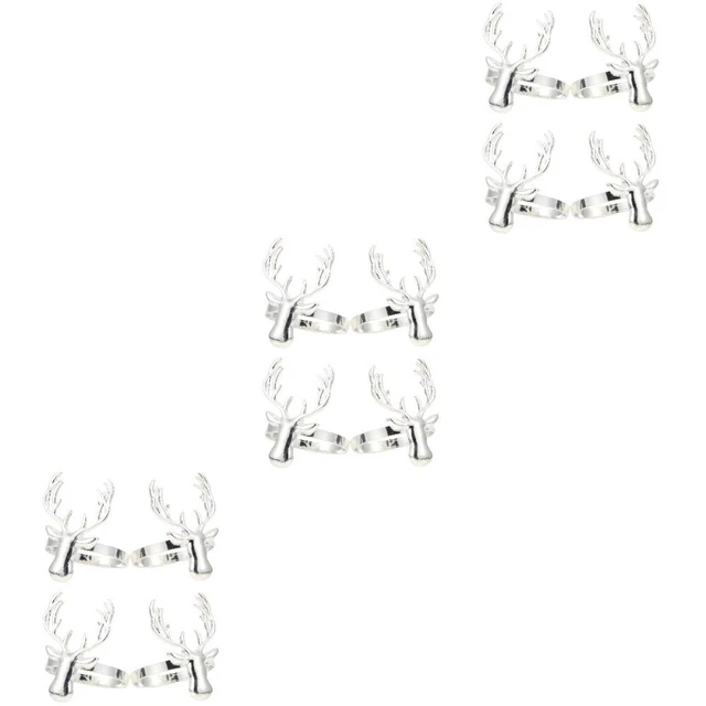 12 Pcs Creative Napkin Rings Elk Decorative Buckles Banquet Deer