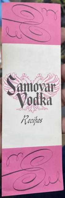 Scarce ca.1950’s SAMOVAR VODKA Cocktails & Mixed Drinks Recipes Advert. BROCHURE