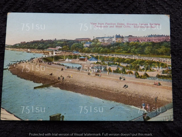 View from Pavilion Dome, Sunken Gardens, Promenade, West Cliff, SOUTHEND on SEA