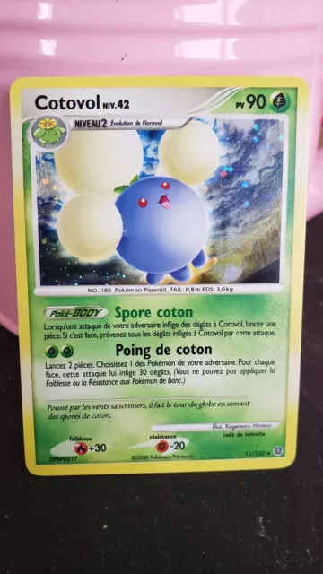 Pokemon Cotovol Holo Near Mint Card - Pokemon 11/132 DP Secret Wonders FR