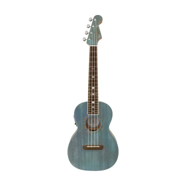 Fender Dhani Harrison Ukulele, Walnut FB, Turquoise