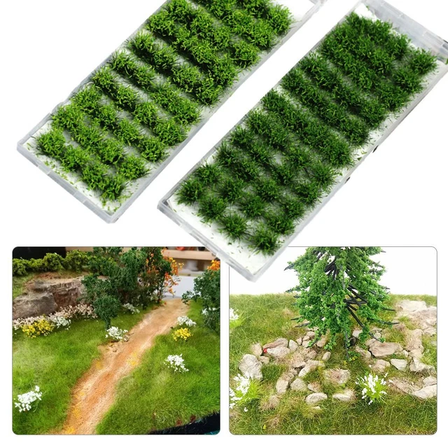 TABLE LAYOUT SIMULATION Bush Plant Scene Model Grass Tufts Miniature ...