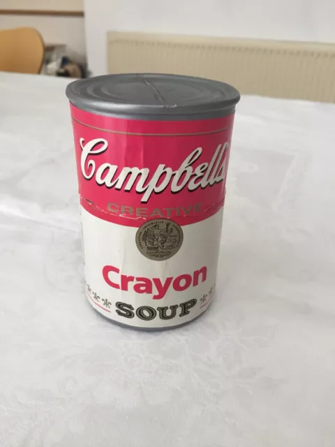 Complete Vintage Campbell's Soup Creative Crayon Set In Soup Can Container