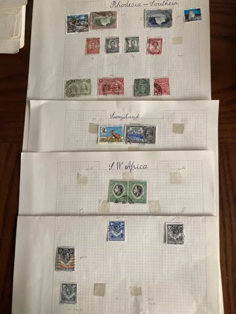 british commonwealth Africa 20 Used stamps collection On 4 Pages (lot 533)