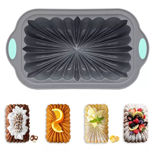 Silicone Bread Loaf Pan with Fluted Design Food Grade Non-Stick Baking M-EL