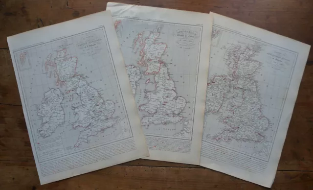 Lot of 3 Mid-19th Century Cards - UK & IRELAND 1281-1849 - A.HOUZE