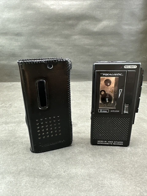 Realistic Micro 26 Voice Actuated Recorder Speed w/leather Case - TESTED