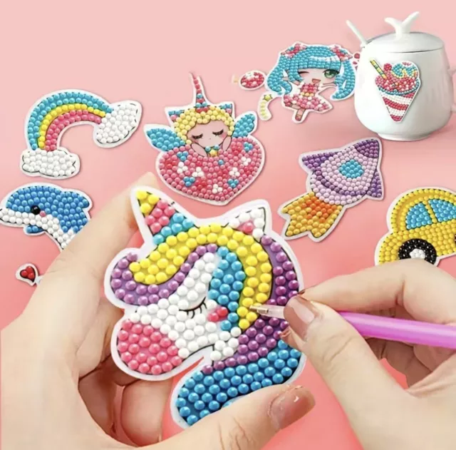 DIY Handmade Children Sticker Toy Unicorn Diamond Stickers Cartoon Gift for Kids