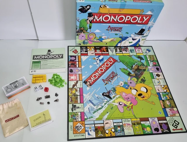 ADVENTURE TIME MONOPOLY Board Game Hasbro Collector's Edition Complete ...