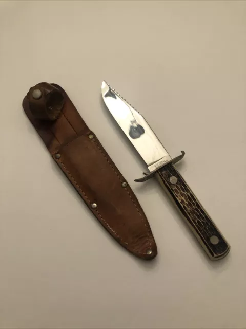 VINTAGE COLONIAL PROV. USA Fixed Blade Knife With Sheath $21.53