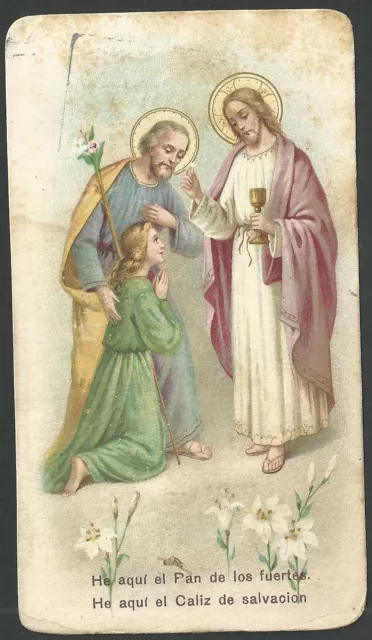 Estampa antigua de Primera Comunion andachtsbild santino holy card santini