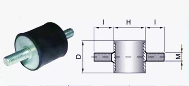 2 pièces neuves 30*25*M8 M8 type VV caoutchouc antivibrations montage silencieux bloc de base 2