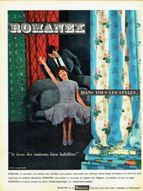 Publicité Advertising 120 1959  Romanex Boussac  tissu maison ameublement