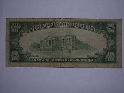 US 1934-A $10 TEN DOLLAR BILL FEDERAL RESERVE NOTE Green Seal Chicago 3