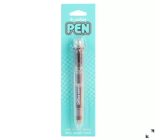 2 Office Depot® Brand 6-In-1 Ballpoint Pen, Fine Point 0.7 mm Assorted Colors