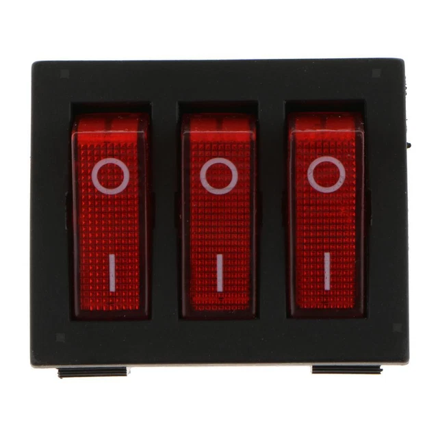 Interrupteur à Bascule DPST 4 Broches 16A 250V - ON/OFF Avec LED Rouge - Pour Applications Électriques