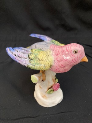 Superbe très rare ancien Perroquet en porcelaine de Meissen Allemagne 
