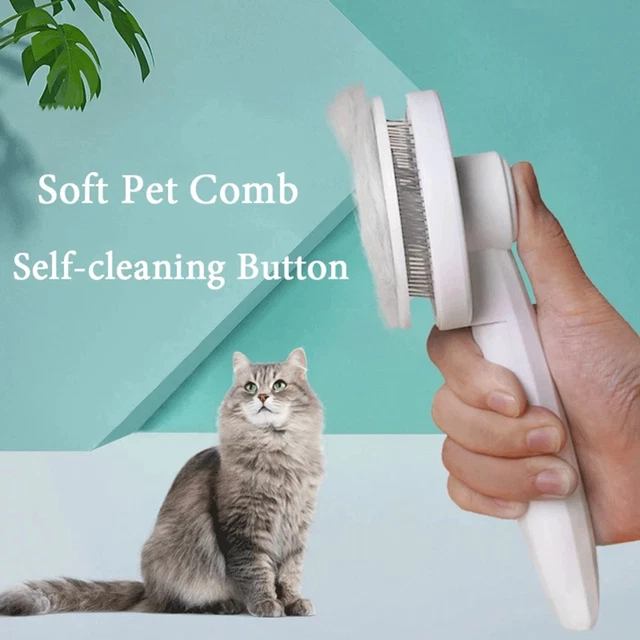 Pet Cat Dog Brush Grooming Slicker Self Cleaning Slicker Brush Massage Hair Comb