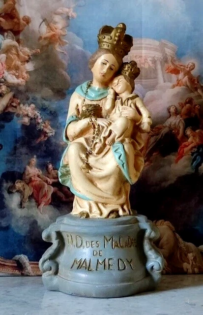 STATUE VIERGE MARIE Notre Dame Des Malades De Malmedy En Platrevirgin ...