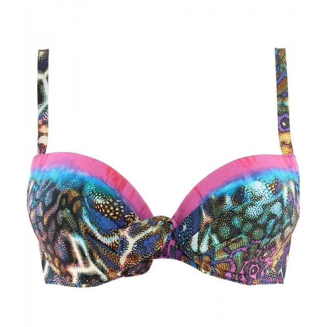 Haut De Bikini Bandeau Lise Charmel Antigel - Imprimé Pois Et Félin - Taille FR85B (70B) - Neuf Avec étiquettes