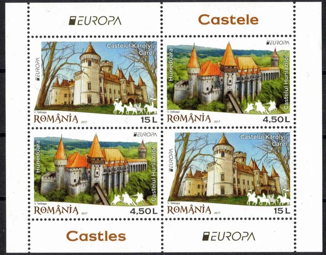 2017 Rumänien, Block Burg, postfrisch/MNH, MiNr. 696 II, ME 28,-