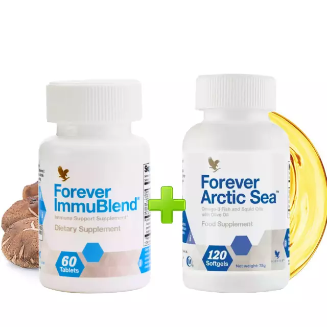 Forever Kit Vitalité ImmuBlend + Arctic Sea - Immunité, Huiles Saumon 180 gelule