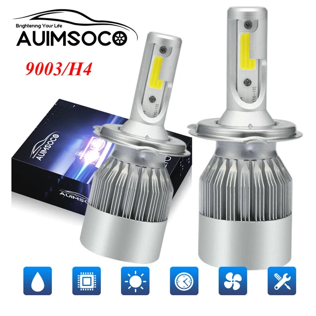 2x H4 9003 LED Headlight Bulbs Conversion Kit High Low Beam Replace Halogen HB2