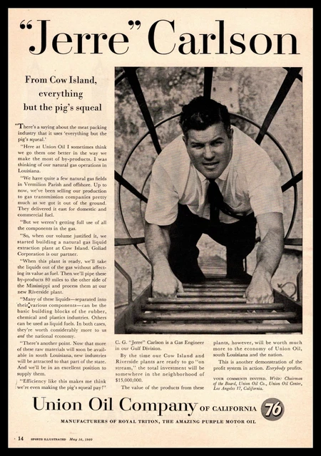 1960 Union 76 Oil Gas Field Engineer Vermilion Parish Plant Louisiana Print Ad