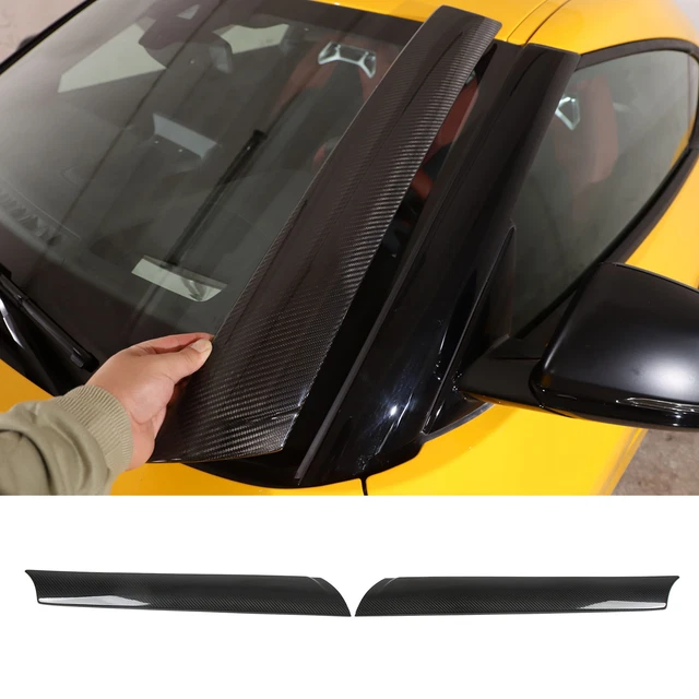 2pcs Davvero In Fibra Di Carbonio Parabrezza A Pillar Trim Panel Molding Per GR