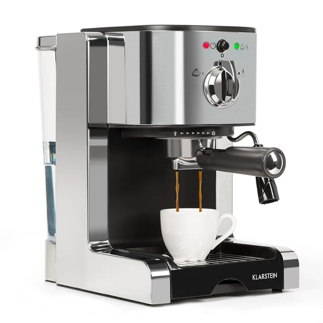 Espressomaschine Siebträger Kaffeemaschine Edelstahl Dampfdüse Silber 20 Bar