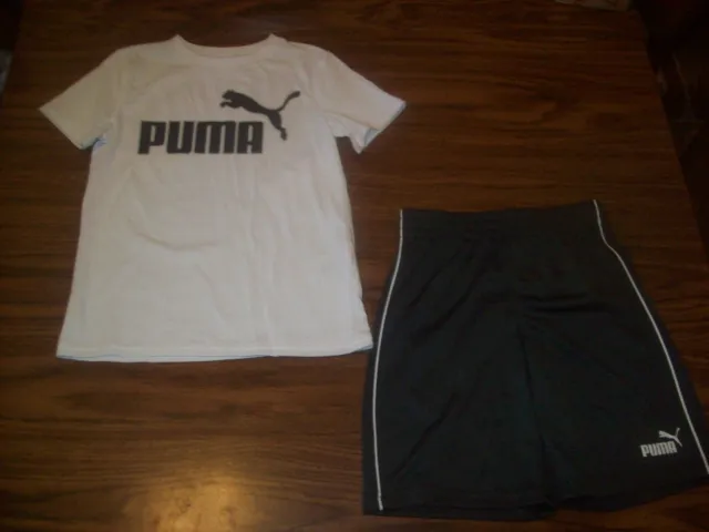 Little Boys PUMA Shirt & Shorts Outfit - Sz 6 - New NWT - MSRP $34 - White/Gray