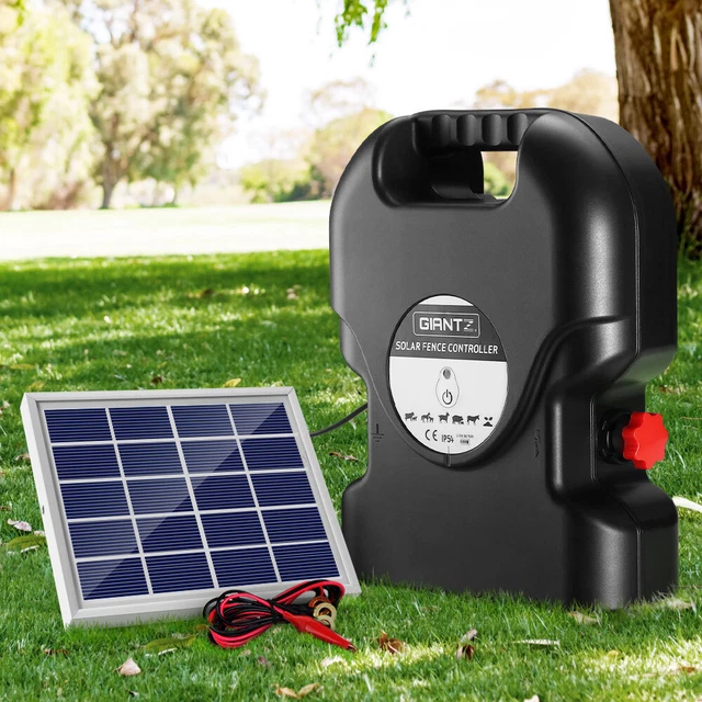 Giantz Electric Fence Energiser Solar Fencing Energizer Charger Farm Animal 15km