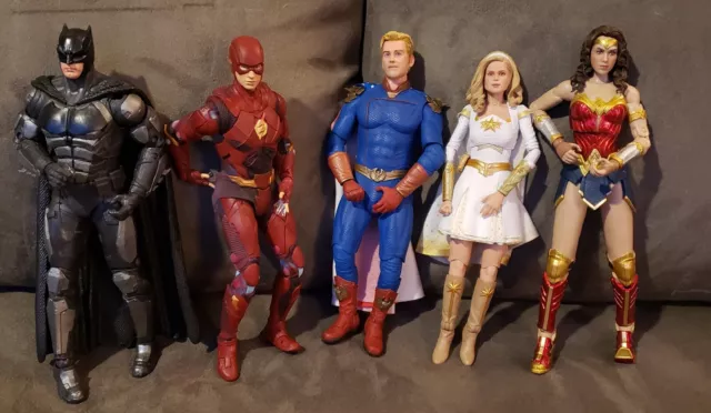 Neca Mcfarlane action figure Lot Batman,flash,wonder Woman, Homelander Starlight