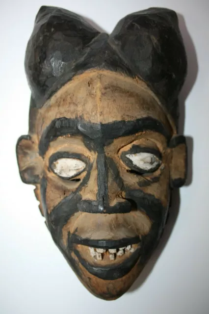 Old Antique Wooden Fine Punu Shaman Mask from Gabon Tribal Art African Rare 27cm 2