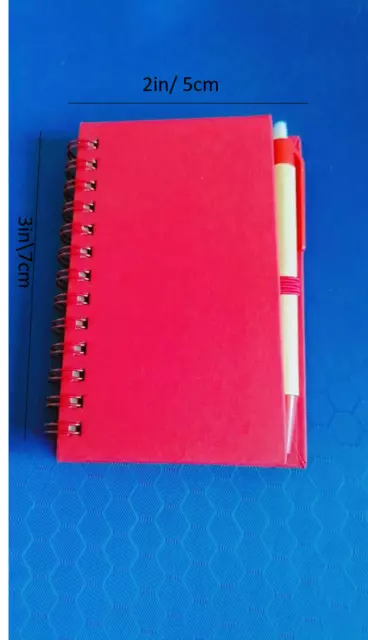 A5 Pocket Size  Spiral Paper Notebook Cover Cardboard With Ballpoint Pen