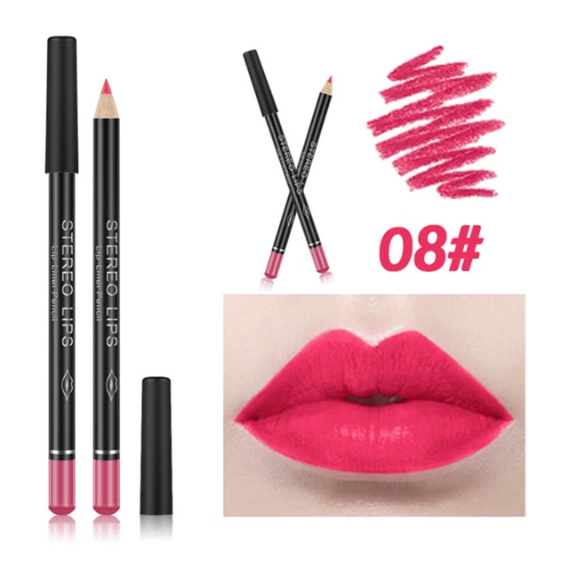 12 piezas lápiz labial lápiz delineador de labios para mujer