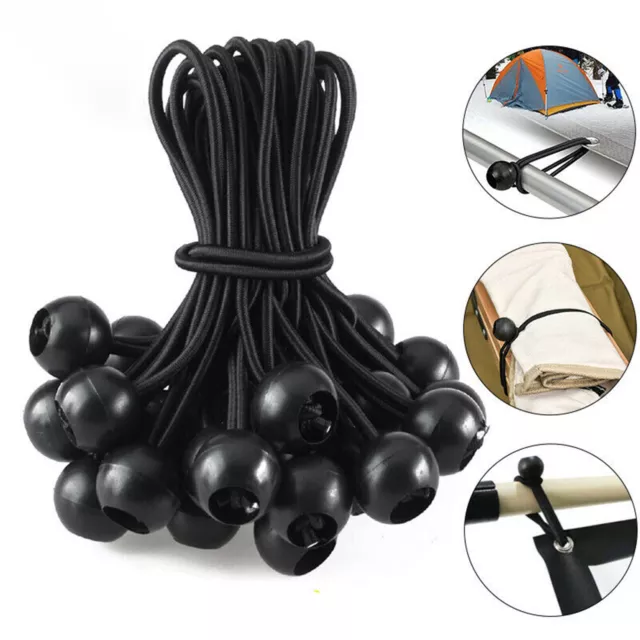 Ball Ties Tarp Tensioners 50pcs Tarpaulin String Cords with Balls Portable