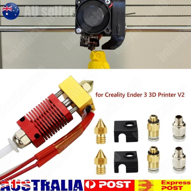 - 9x DIY 0.4mm MK8 Nozzle Extruder Hot End Kit for Creality Ender 3 Pro 3D Print