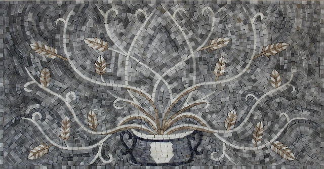Handmade Wall Mural Floral Art Decorative Tile Marble Mosaic