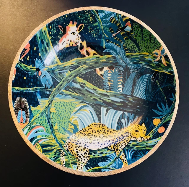 Opal House Mango Wood Footed Interior Jungle Forest Themed Serving Bowl