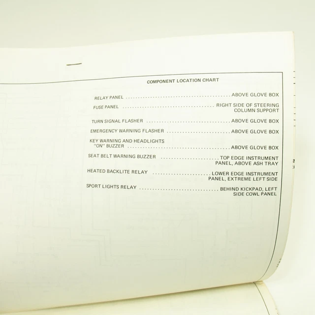 FORD PINTO COMPONENT Location Chart Wiring Diagram Schematic Sheet 1973