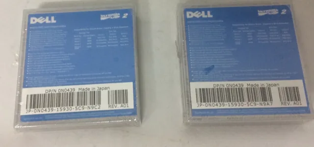 2 x Dell Ultrium 2 LTO 200/400GB Data Cartridge