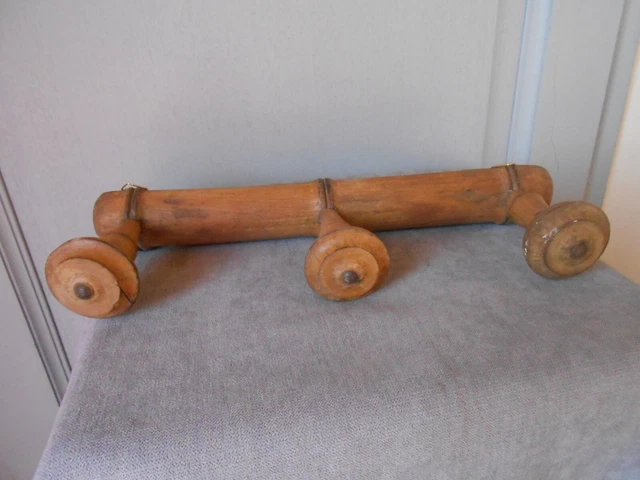 vintage French WOOD Coat & Hat Rack Clothing Hanger 3