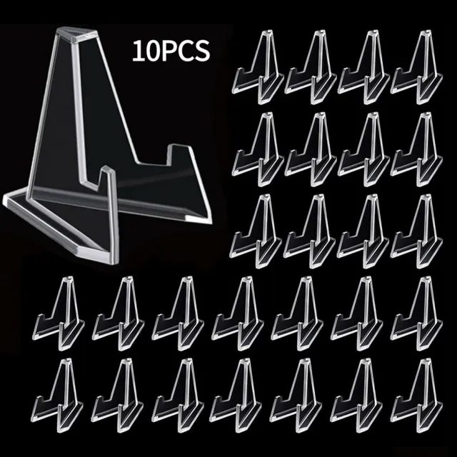 10x Acryl Gedenkmünze Display Ständer Transparent Dreieck Display Ständer