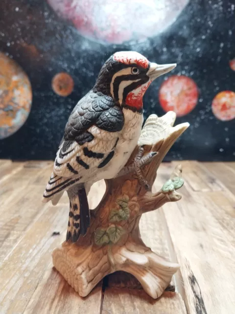 Lefton China Red Head Woodpecker Bird on Branches Hand Painted