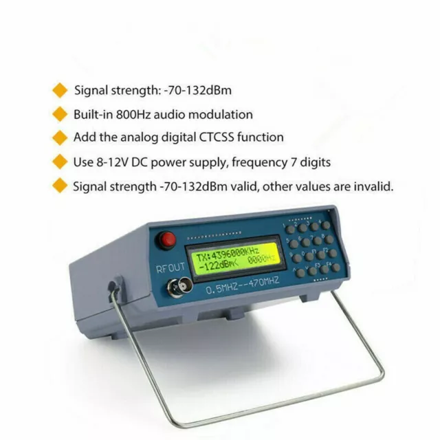 Testeur de signal RF WalkieTalkie avec modulation audio et fonction CTCSS