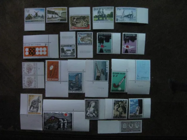 Belgien 1970: 26 Marken aus Mi.-Nr. 1589-1620 postfrisch.Dabei 3 mit Druckdatum!