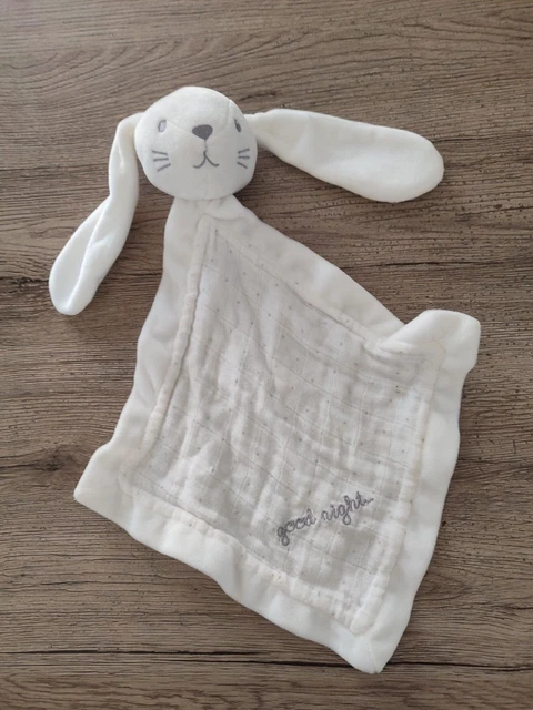 Doudou Plat Lange Lapin Blanc Good Night Simba Toys Kiabi tbe