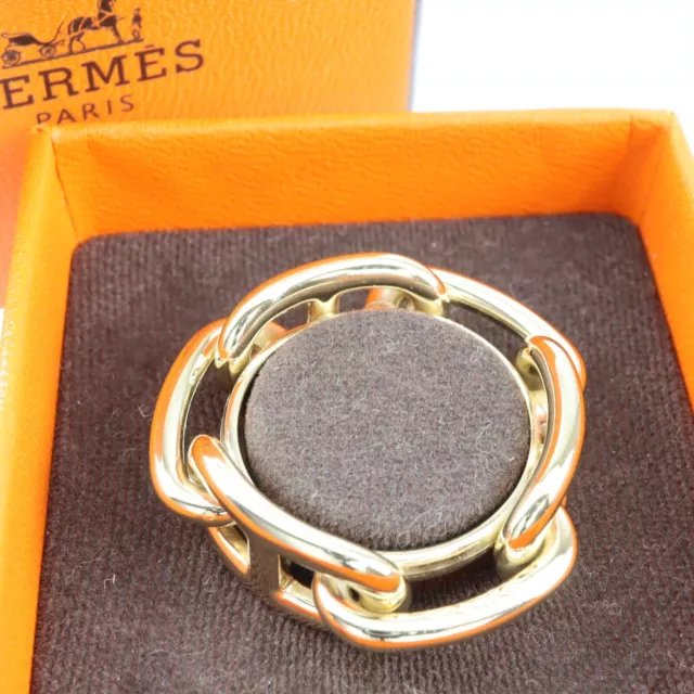 HERMES Mors Scarf Ring Metal Gold Plating 2.8cm