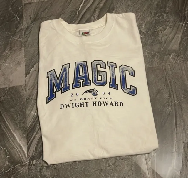 Orlando Magic 2004 Dwight Howard #1 Pick Draft Day T-Shirt White Men's XL FOTL